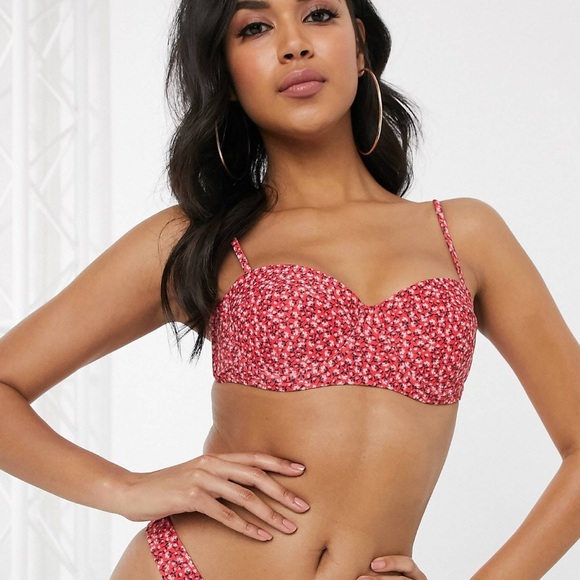 South Beach ditsy floral print bikini top - Picture 2 of 8